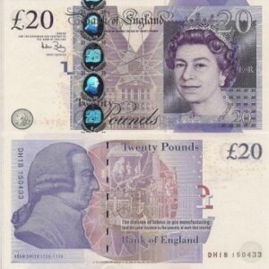 Counterfeit 20 British Pounds